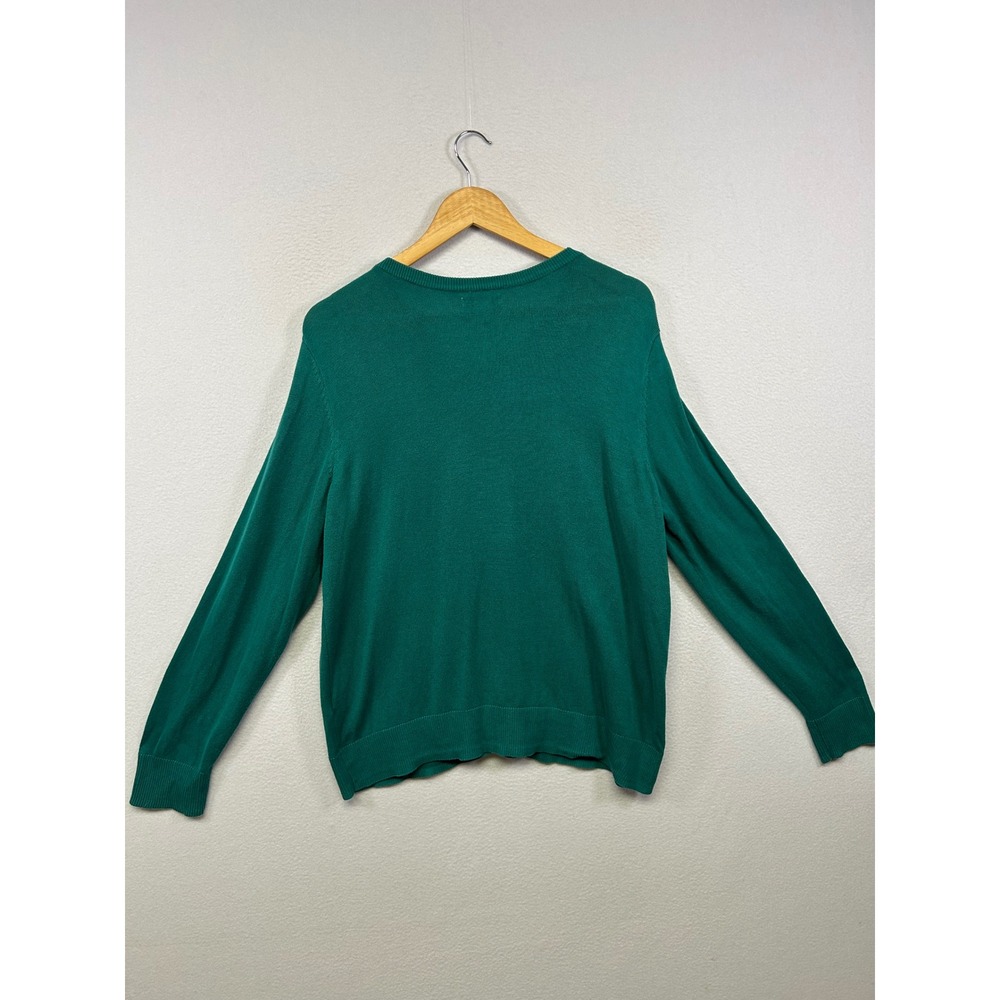 Croft & Barrow Classic Preppy Women Large Green Button Front Cardigan - Picture 2 of 9